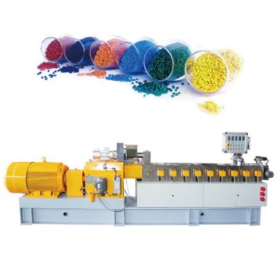 China Twin Screw PP ABS EVA PS Color Masterbatch Extruder Plastic Granules Making Machine for sale