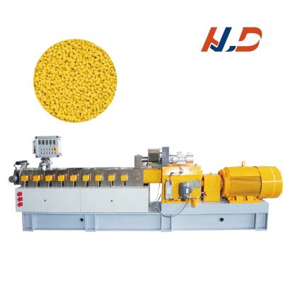 China Co Rotating Parallel Clamshell Barrel Twin Screw Extruder for Masterbatches for sale