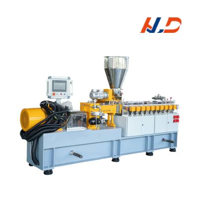 China Polypropylene/Polyethylene Programmable Controller Pelletizing Plastic Filler Masterbatch Extruder Twin Screw Extruder for sale