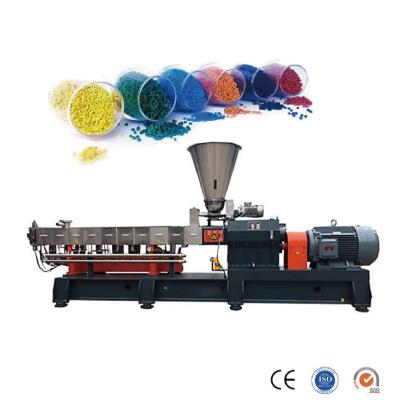 China PE/PP/PVC Co-Rotating Parallel Twin Screw Extruder Plastic Color Masterbatch Machine Plastic Extruder for sale