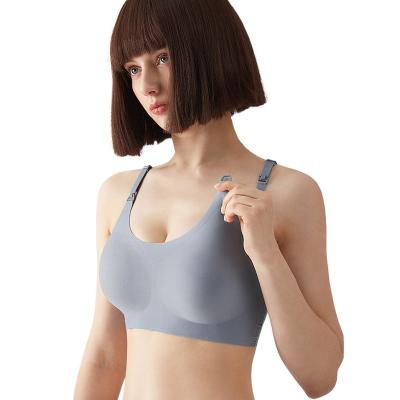 China Radiation Protection Gathering High Elastic Nursing Bra Side Closure Nursing Bras Non Trace Nursing Mothers Maternity Bra for sale