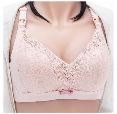 China Radiation Protection Women Nursing Pure Front Open Button Bralette Cotton Comfortable Postpartum Feeding Nursing Bra For Pregnant Women for sale