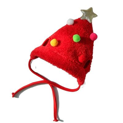 China Dog Cat Pet Christmas Hat Saliva Towel Bib Sustainable Fall And Winter Dressing Supplies For Teddy Bear for sale