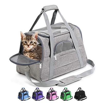 China Viable Amazon Hot Seller Wholesale Custom Logo Dog Cat Travel Weekend Organizer Luxury Gray Pet Carrier Bag For for sale