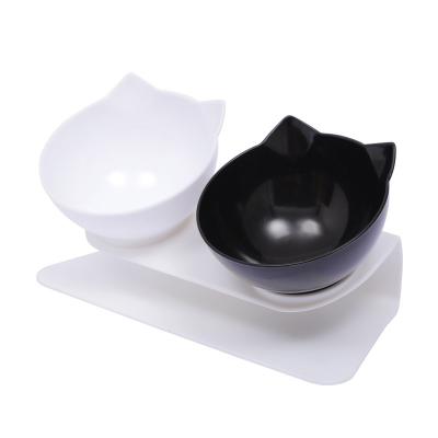 China Cat Shape Pet Bowl Transparent Style Pet Cat Feeder Pet Food Dish Non-Slip Sustainable Tilting Bowl for Dogs Cats for sale