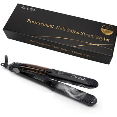 China Ceramic Strong EL Cabello de Plancha Para Steampod Styling Steam Car Hair Straightener Tourmaline Professional Flat Iron for sale