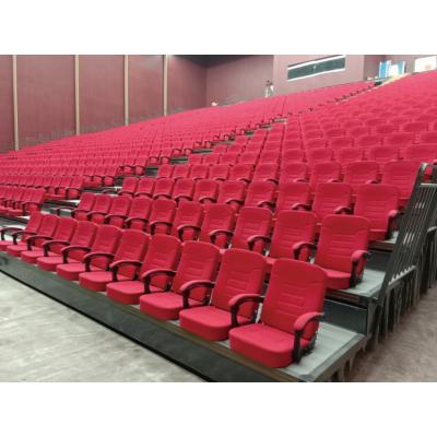 China Manual Or Electric Telescopic Grandstand System Modern Retractable Seating With Foldable Chair for sale