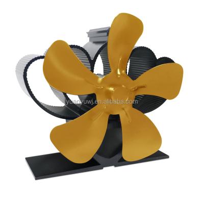 China 2022 NEW Modern Mini Patent Design 5blades Eco Heat Powered Stove Fan Wood Mount For Narrow Stove Space for sale