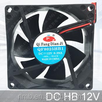 China High Temperature Computer Case 8025HB 12v/24volt DC Fan 80x80x25mm Axial Radiator and Heatsink Air Cooling Fan for sale