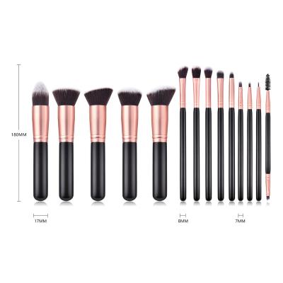 China Angular Blush MACTIGN Matte Golden Makeup Brush Professional Set 14PCS Makeup Brushes Foundation Eyeshadow Contour Cosmetics for sale