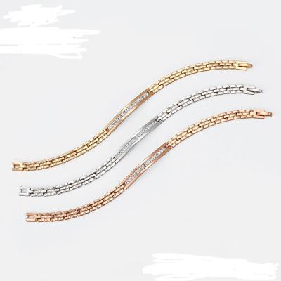 China Hot Selling Non-polluted Full Diamond MACTING Fashion Watch Band 18K Gold Plated Zircon Bracelet for sale