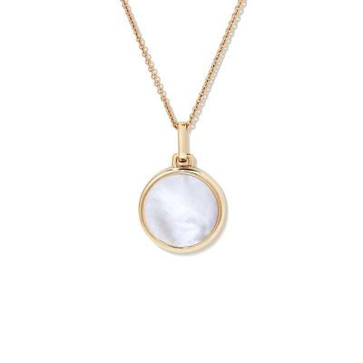 China Classic Design Charm Pearlescent Necklace Round Round Pendant 925 Silver Fashion Clavicle Necklace For Women for sale