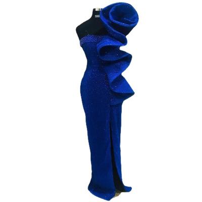 China New Anti-Wrinkle MACTING Dress Irregular Split Sequin Long Party Package Hip Evening Dress for sale