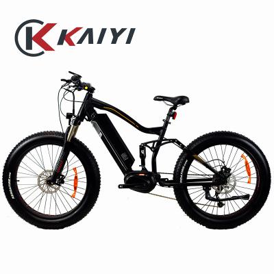 China 2022 new bafang aluminum alloy KAIYI drive big battery full battery electric adult bicycle 26 inch ultra mid suspension electric ebike for sale