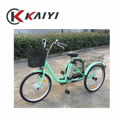 China Aluminum alloy KAIYI bicycle tricycle the other normal e-bike shock absorber cargo bicycle electric parts big basket for sale