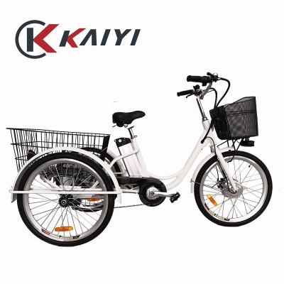 China Aluminum Alloy KAIYI 24x1.75inch 36V250W Electric City Style Tricycles 3 Wheel for sale