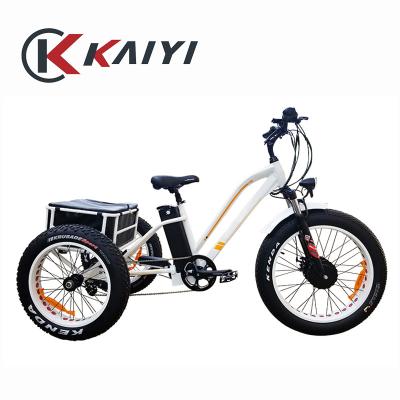 China Aluminum alloy KAIYI 48V500W/750W 12mos controller seepd 3 wheel electric bike fast for sale