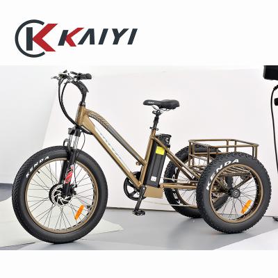 China KAIYI best selling small electric tricycle aluminum alloy adults small MOQ 36V/48V 32km/h high quality tricycle for sale