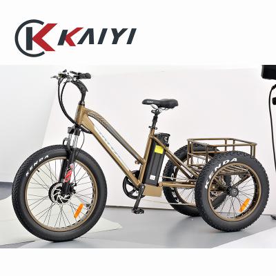 China New Arrival KAIYI Aluminum Alloy Bike 24x4.0 20x4.0 Fat Tire Electric Electric Trike New Arrival Dirt Bike Adult Tricycle for sale