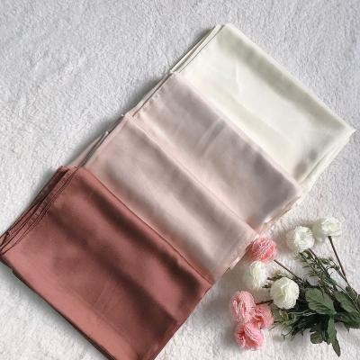 China 2022 new hot sale long design satin and shawl chiffon hijab soft smooth feeling solid muslim hijab scarf for sale