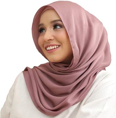 China Hot Selling Soft Touch Feeling Malaysian Fashion Chiffon Shawl Canvas Muslim Women High Grade Pleated Canvas Scarf 70*180 Long for sale