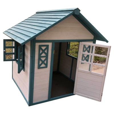 China Easily Assembled Customize Environmentally Friendly Cubby House Cottage Playhouse Amusement Park Paint Wood Wooden Kids Play House Wood for sale