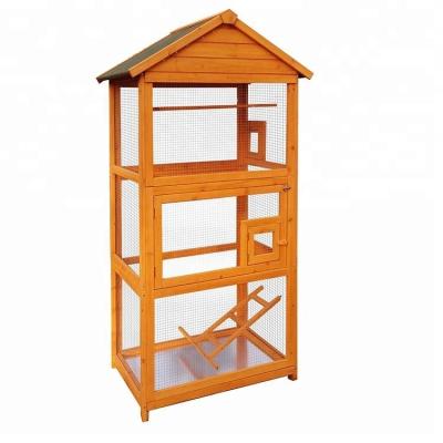 China Breathable Perches Nest Habitat Aviary Wire Mesh Pigeon Breeding Canary Yellow Chinese Bird Cage Play House Vertical Pet Parrot With Stand for sale