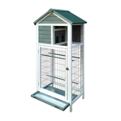 China Breathable Bird Cage Parrot Factory Large Vertical Outdoor Aviary Large Flight Durable Wicker Breeding Cheap Durable Wood Carved Canary House Sale for sale