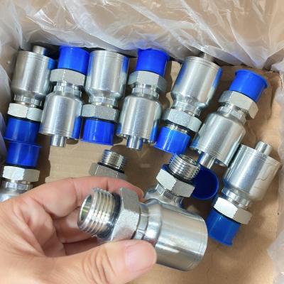 China Metric Pilot Pipe Connector Hydraulic with Carbon Steel 16011 SAE Male Female BSP JIC Certificate 45# and 20# Hose Crimp One Piece Fitting Hydraulic Hose Fitting for sale