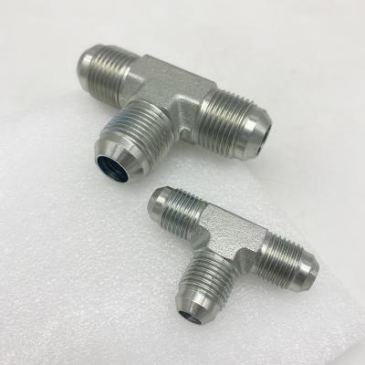 China High Quality Metric Connector Carbon Steel JIC NNP Tee Hose Fitting Hose Fitting 1/8