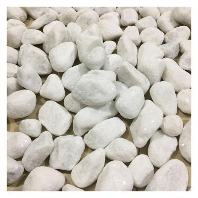 China Modern Pure White Marble Stone River Pebble Stone Cobblestone Rock for sale