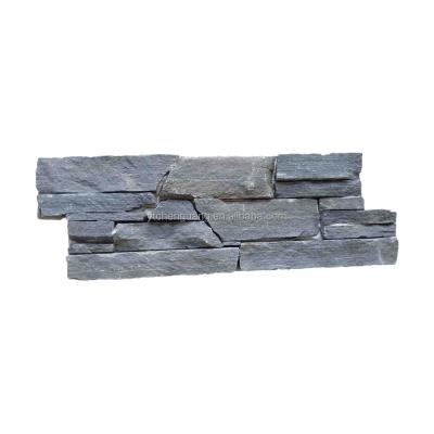 China Outdoor modern black culture cladding stone slate stone wall for decoration for sale