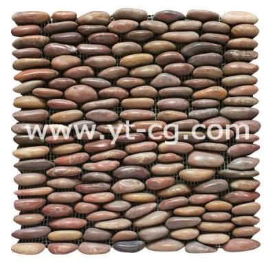 China Natural Stone Pebble On Net, Standing Pebble Tile, Pebble Mat (PBZ002) for sale