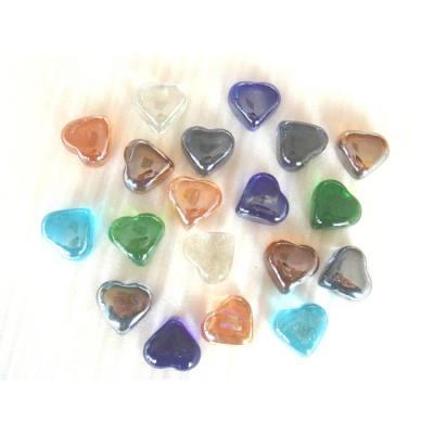 China Antique Imitation Marble Home Decorative Gemstone Nugget Heart Shape Stone Glass Glass For Gift for sale