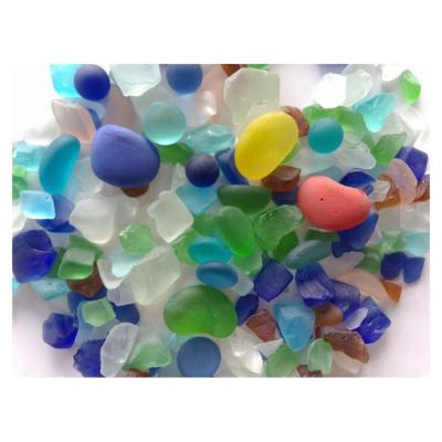 China Europe Sea Decorative Colored Tumbled Glass For Vase Filler for sale