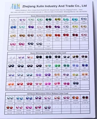 China Free Shipping Flatback Resin Rhinestone Color Card Can Be Customized for sale