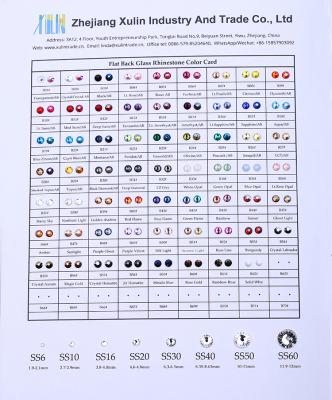 China Free Shipping Glass Flatback Rhinestone Color Card Can Be Customized for sale