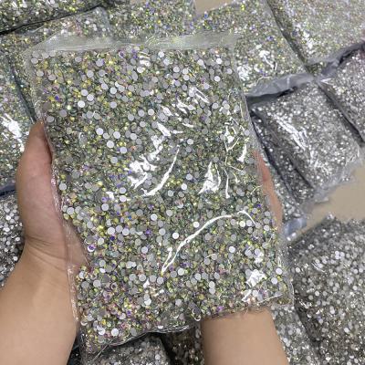 China Flatback XULIN Accept Normal SS3-SS50 Customized Faceted Back Flat Round Glass Rhinestones Crystal AB Loose Stones for sale