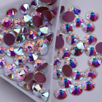 China Large 8 Small Flatback XULIN 3A+ 8 Face Rhinestones With Flat Back Xirius Fix Fuchsia Back Glass Non-Hot Rhinestone for sale