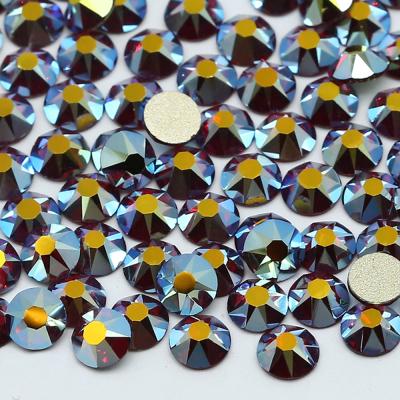 China Wholesale Siam ab Rose Xilion Cut Flat Back Deep Glass XULIN Preciosa Rhinestone Embellishments For Wedding Clothing for sale