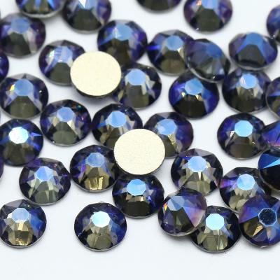 China Wholesale 2088 Flatback XULIN SS16 SS20 SS30 Wholesale 2088 Star Cut Gold Bottom Indicolite Flatback Glass Crystal Rhinestones For Bling Cup for sale