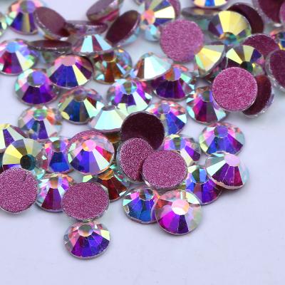 China Flatback 2A Normal Faceted With SS3-SS20 Fuchsia To Back Non Hotfix Crystal Glass Rhinestone For Nail Art Jewelry Accessory DIY for sale