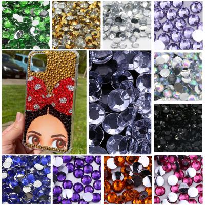 China Hot Selling 3mm 4mm 5mm 6mm Flatback XULIN Clear Clear Non-Hot AB Fix Foiled Back Resin Plastic Black Rhinestone For Nail Art D112 for sale