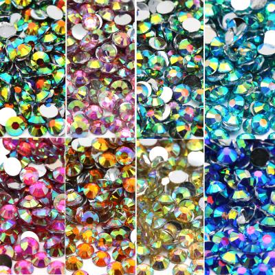 China Flatback XULIN 4mm Plated 10 New Kinds Colors Loose Round Crystal Flat Back Loose Round Resin Rhinestones Stones in Bulk for sale