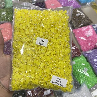 China DIY Phone Case XULIN Wholesale 4mm 5mm 6mm 8mm 10mm ABS Plastic Half Round Bead Beads For Garment Accessories for sale