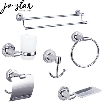 China 2021 Hot Sale Modern Cheap Zinc Chrome Porcelain Classic Bathroom Accessories 6pcs Shower Room Bathroom Accessory Set for sale