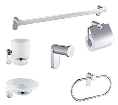 China 2021 hot sale cheap modern porcelain zinc chrome fashion bathroom accessories 6pcs shower room bathroom accessory set for sale