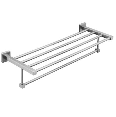 China Wenzhou factory sus304 bathroom accessories towel shelf OEM fashion stainless steel towel shelf towel rack shower room shelf for sale