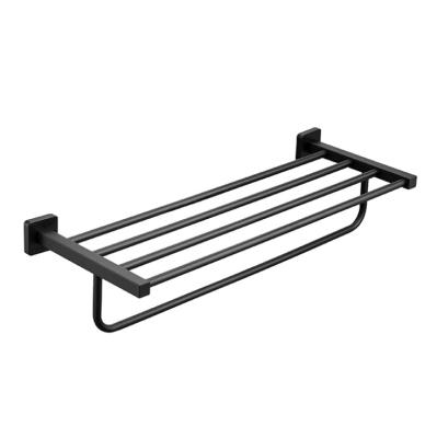 China Fashion Wall Mounted Modern Style Newest Wenzhou Factory Bathroom Accessories Stainless Steel Towel Shelf With Bar for sale