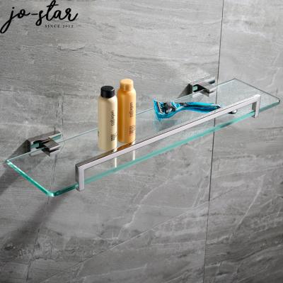 China Wall Mounted Type Wenzhou Factory Bathroom Accessories 304 Polished Stainless Steel Shower Room Shelf Wall Mounted Glass Shelf for sale